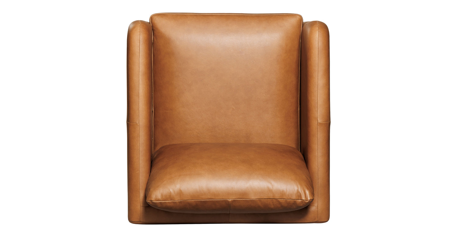 Bosco Leather Lounge Chair Saddle Tan