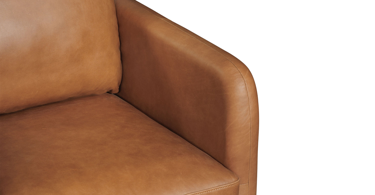 Bosco Leather Lounge Chair Saddle Tan