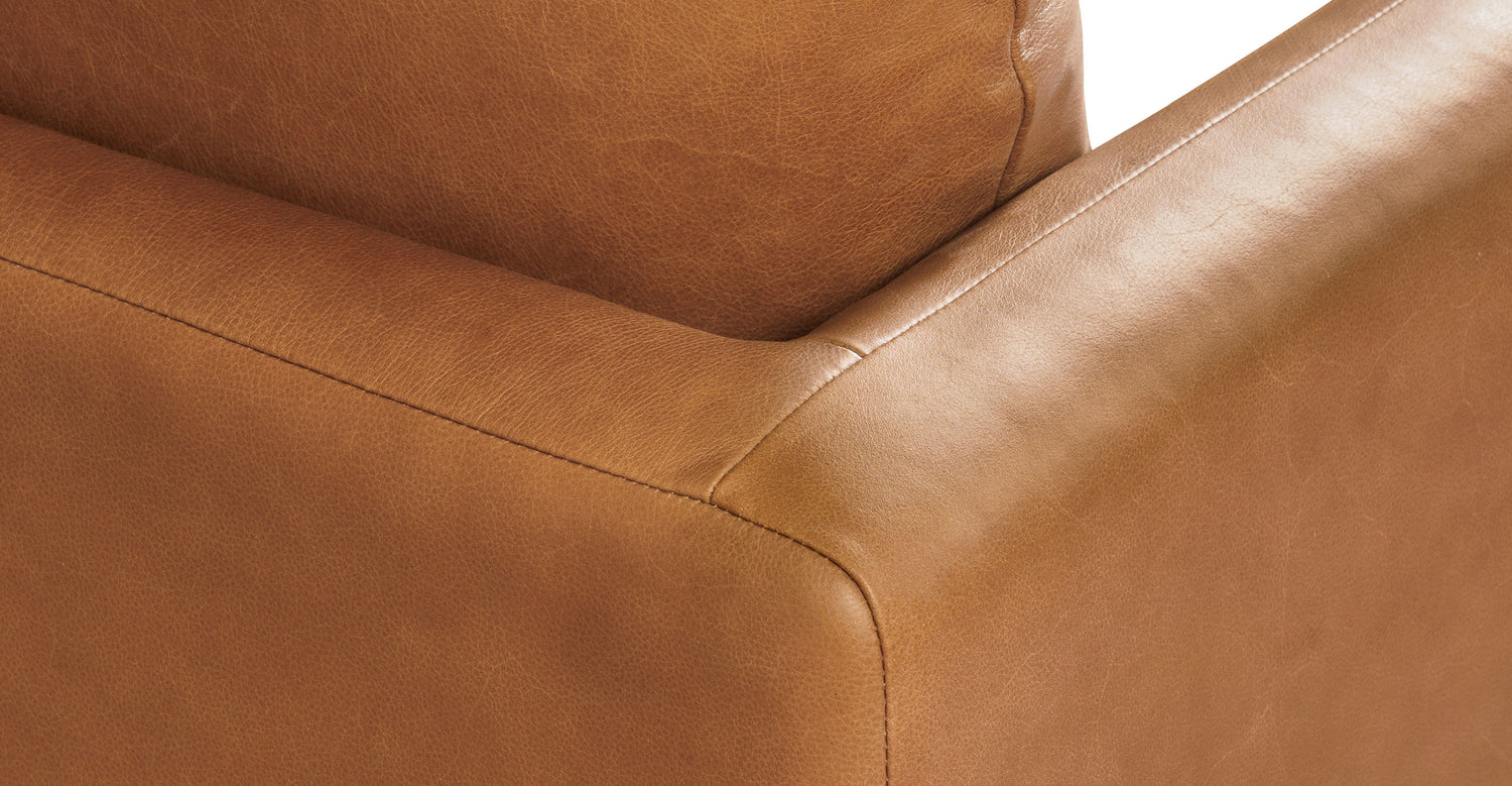 Bosco Leather Lounge Chair Saddle Tan