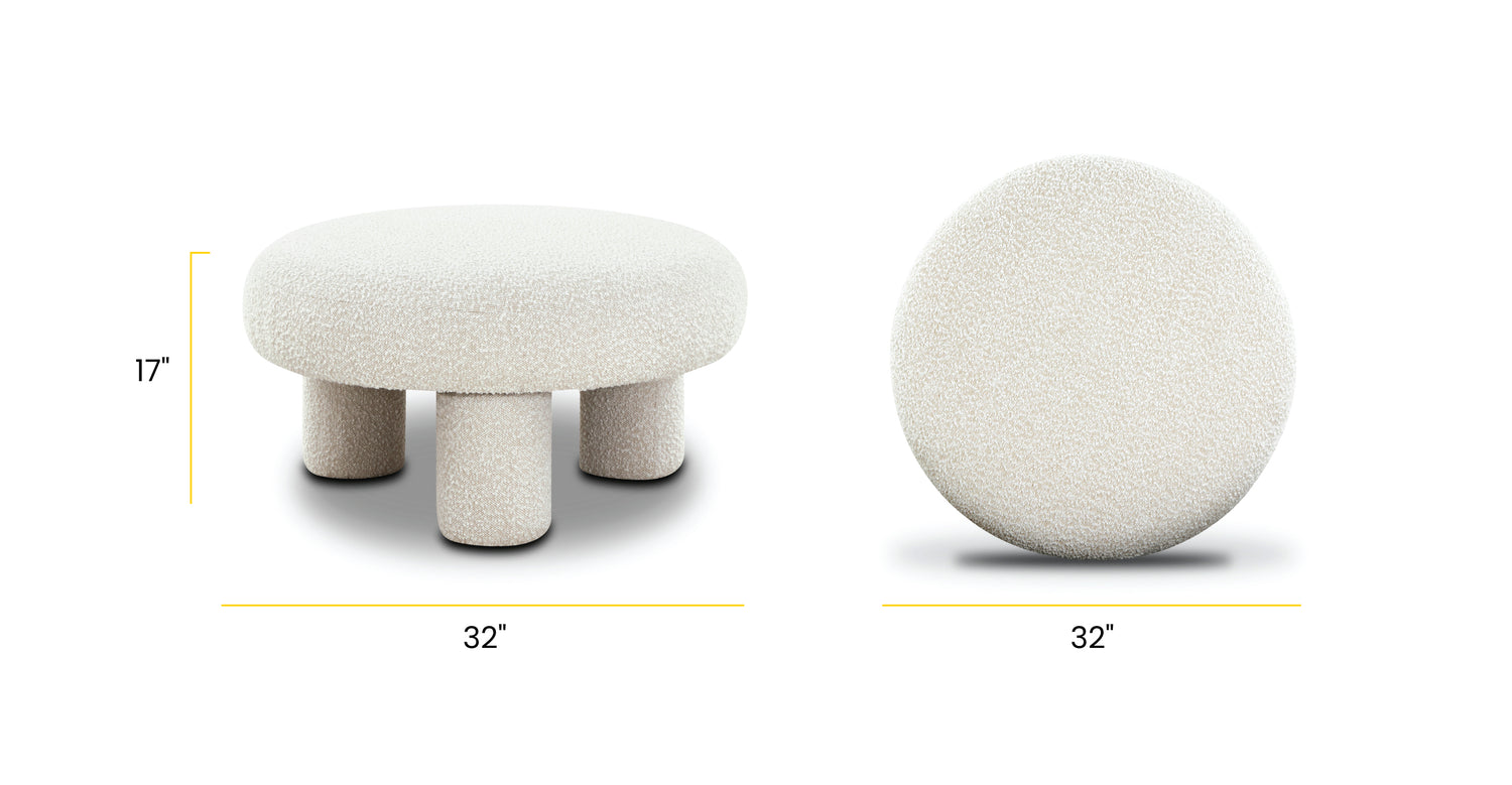 Froth White Boucle, dimensions