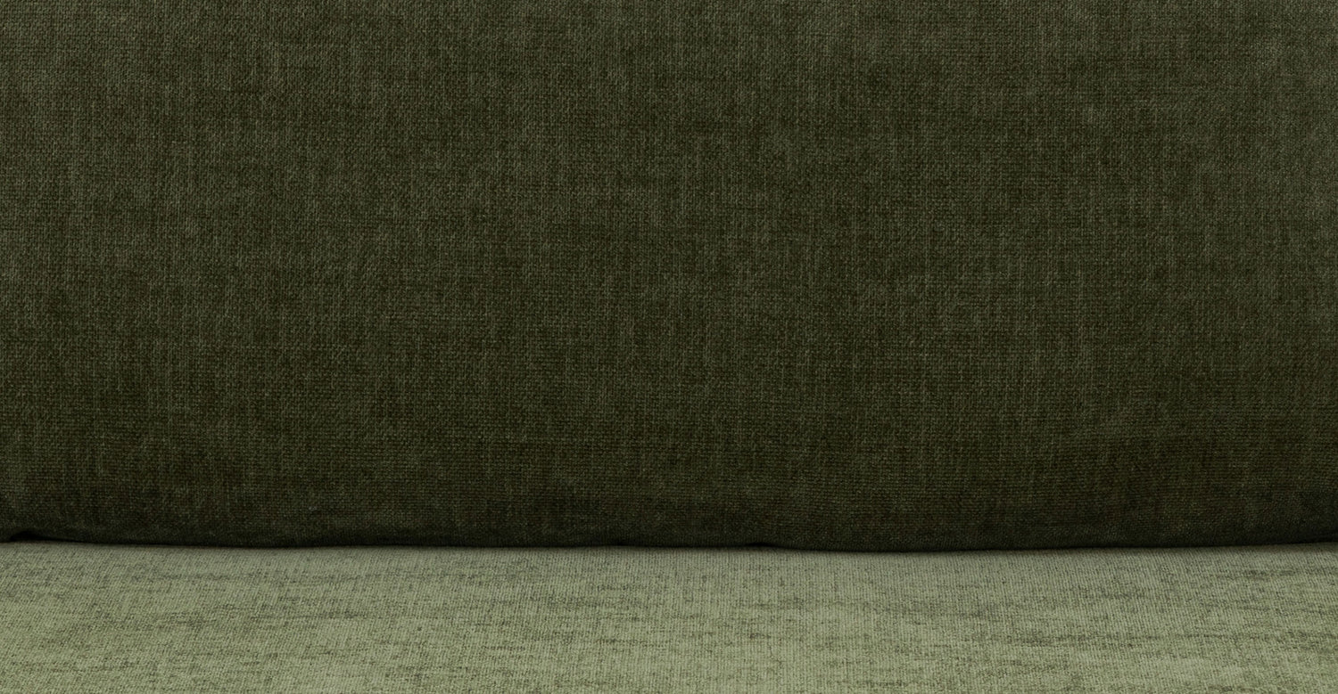 Lucerne Right-Facing Bumper Chaise Sectional Distressed Green Velvet