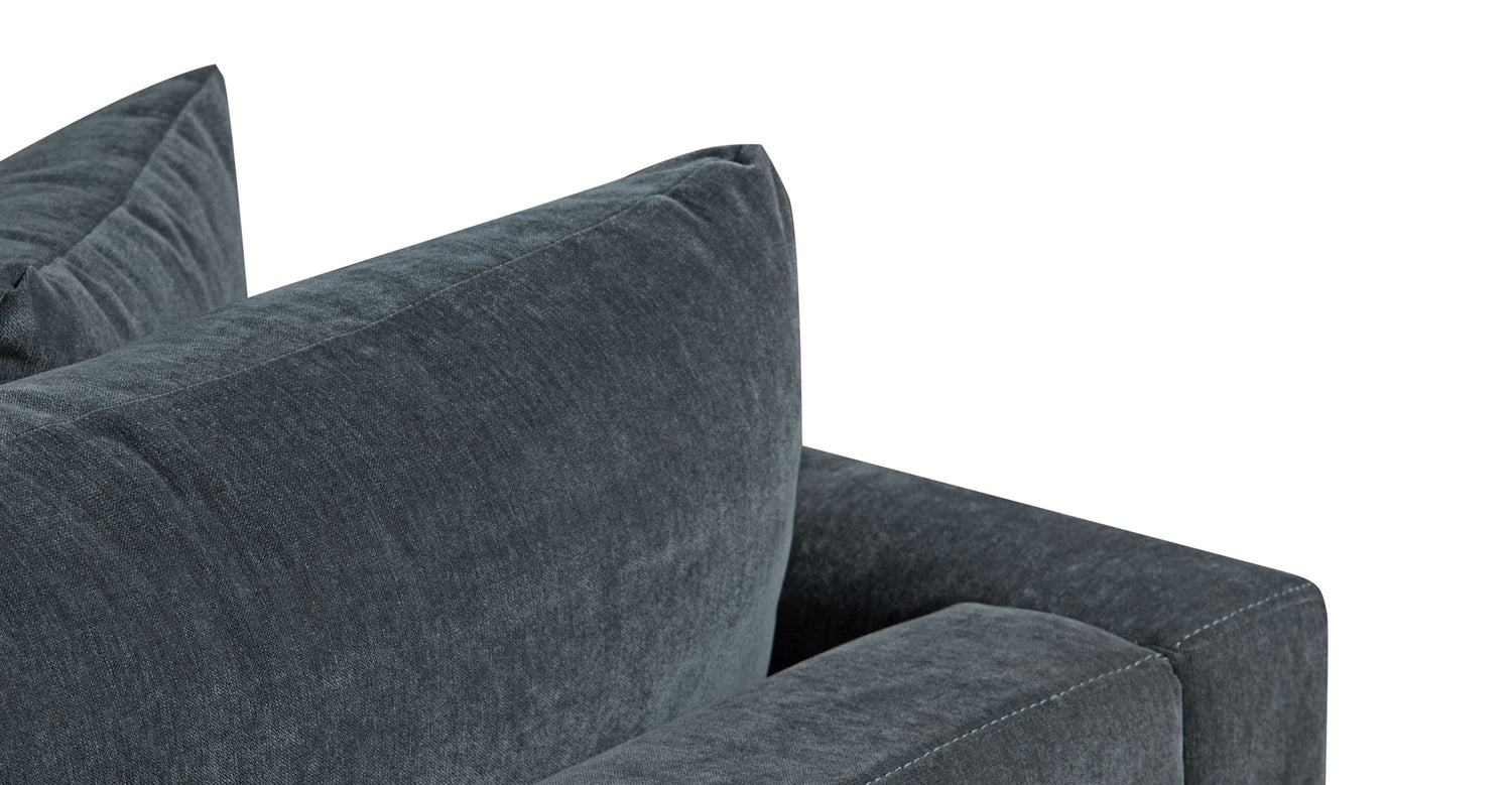 Lucerne Left-Facing Sectional with Extra-Wide Chaise Boreal Blue