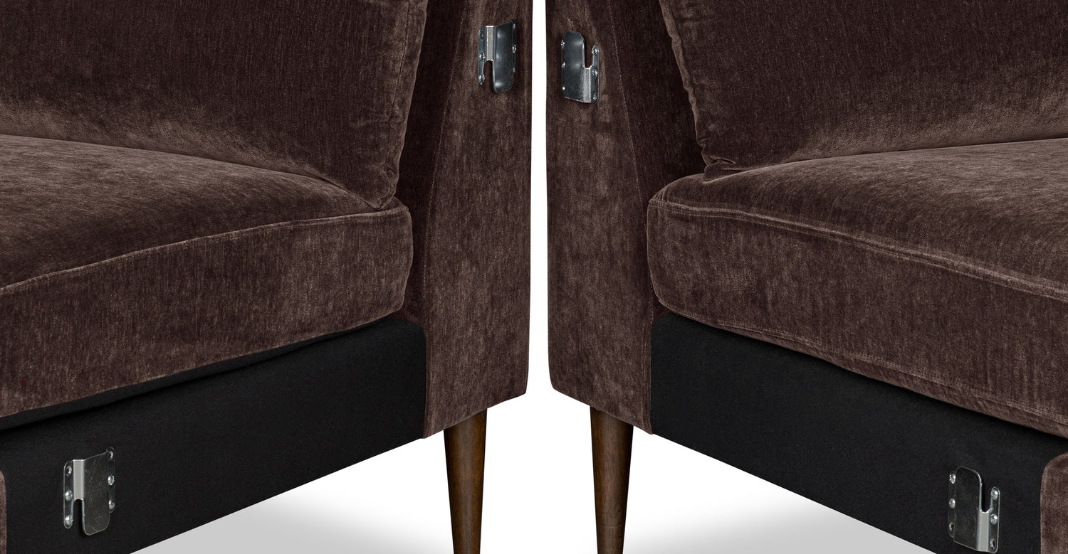 Lucerne Left-Facing Sectional with Extra-Wide Chaise Sable Brown