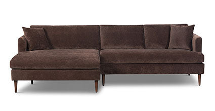 Lucerne Left-Facing Sectional with Extra-Wide Chaise Collection, Sable Brown