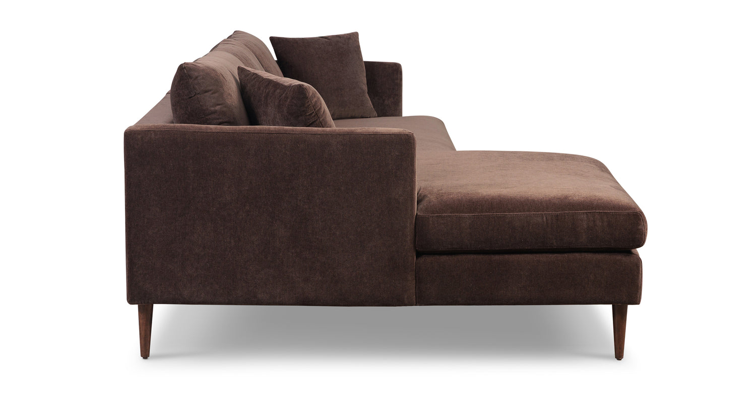 Lucerne Left-Facing Sectional with Extra-Wide Chaise Sable Brown