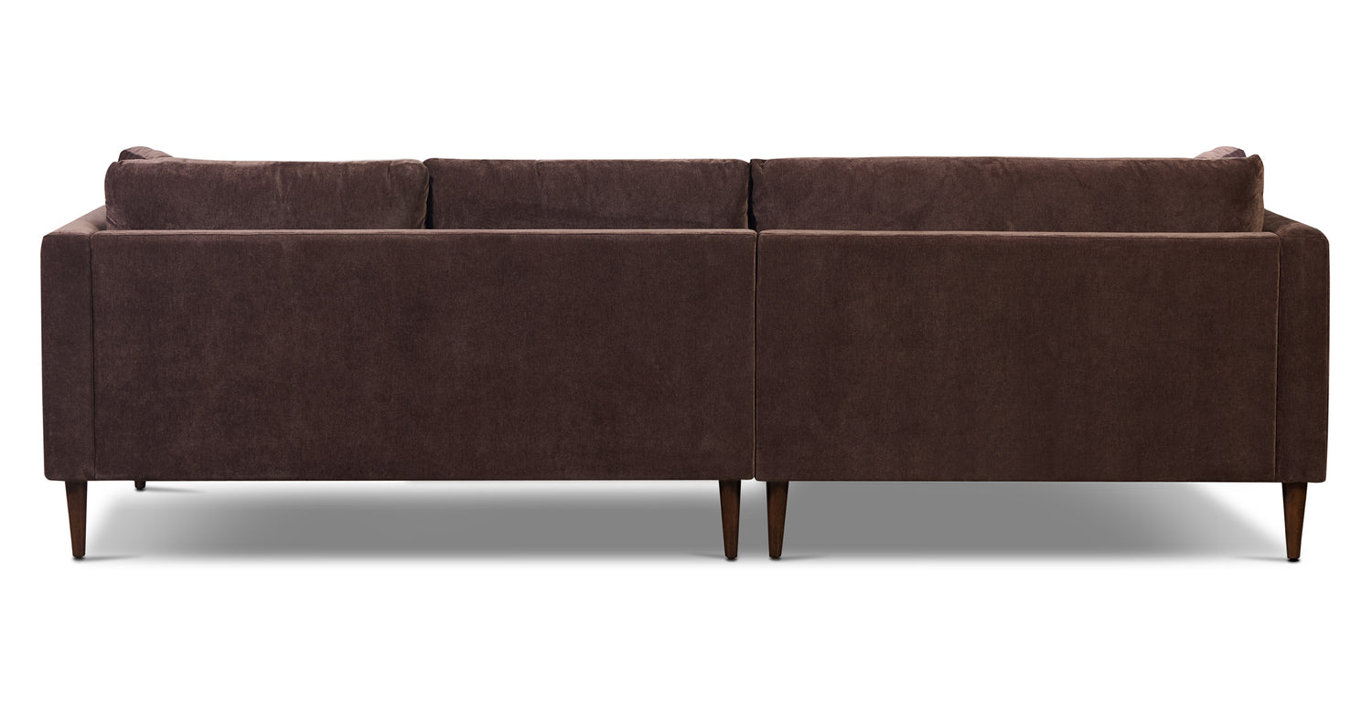 Lucerne Left-Facing Sectional with Extra-Wide Chaise Sable Brown