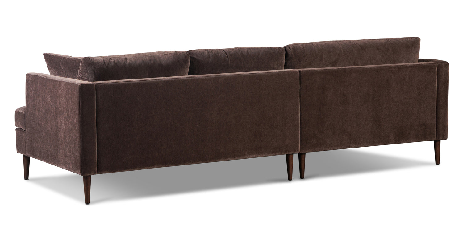 Lucerne Left-Facing Sectional with Extra-Wide Chaise Sable Brown