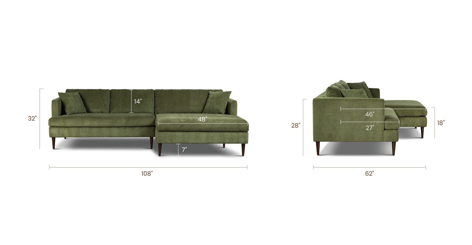Distressed Green Velvet, dimensions