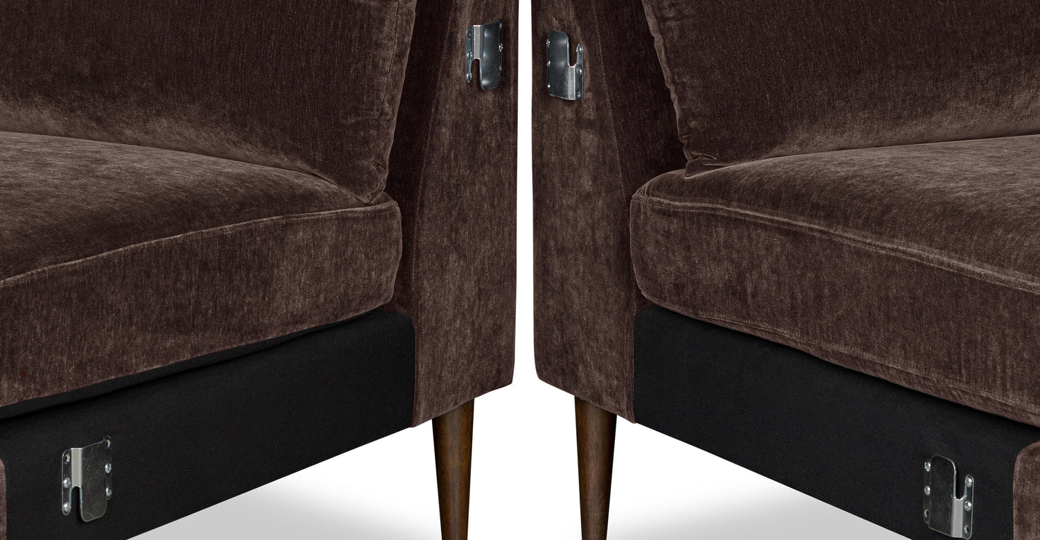 Lucerne Right-Facing Sectional with Extra-Wide Chaise Sable Brown