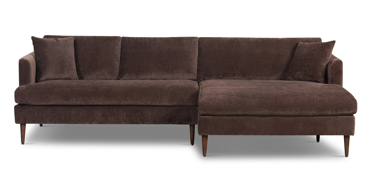 Lucerne Right-Facing Sectional with Extra-Wide Chaise Sable Brown