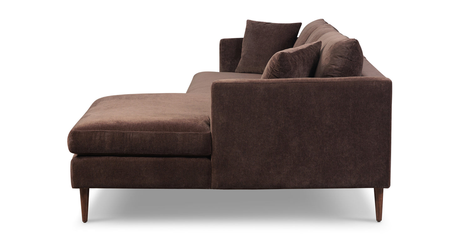 Lucerne Right-Facing Sectional with Extra-Wide Chaise Sable Brown