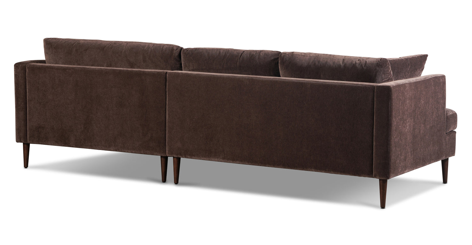 Lucerne Right-Facing Sectional with Extra-Wide Chaise Sable Brown