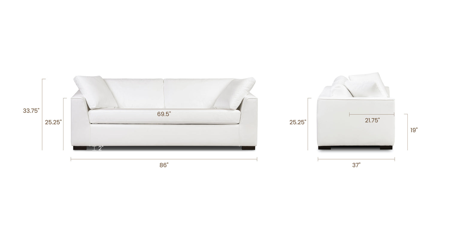 Cotton White, dimensions