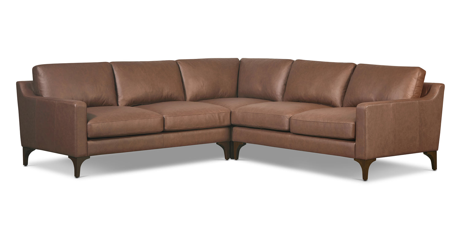 Sorrento Corner Sectional Caramel Brown