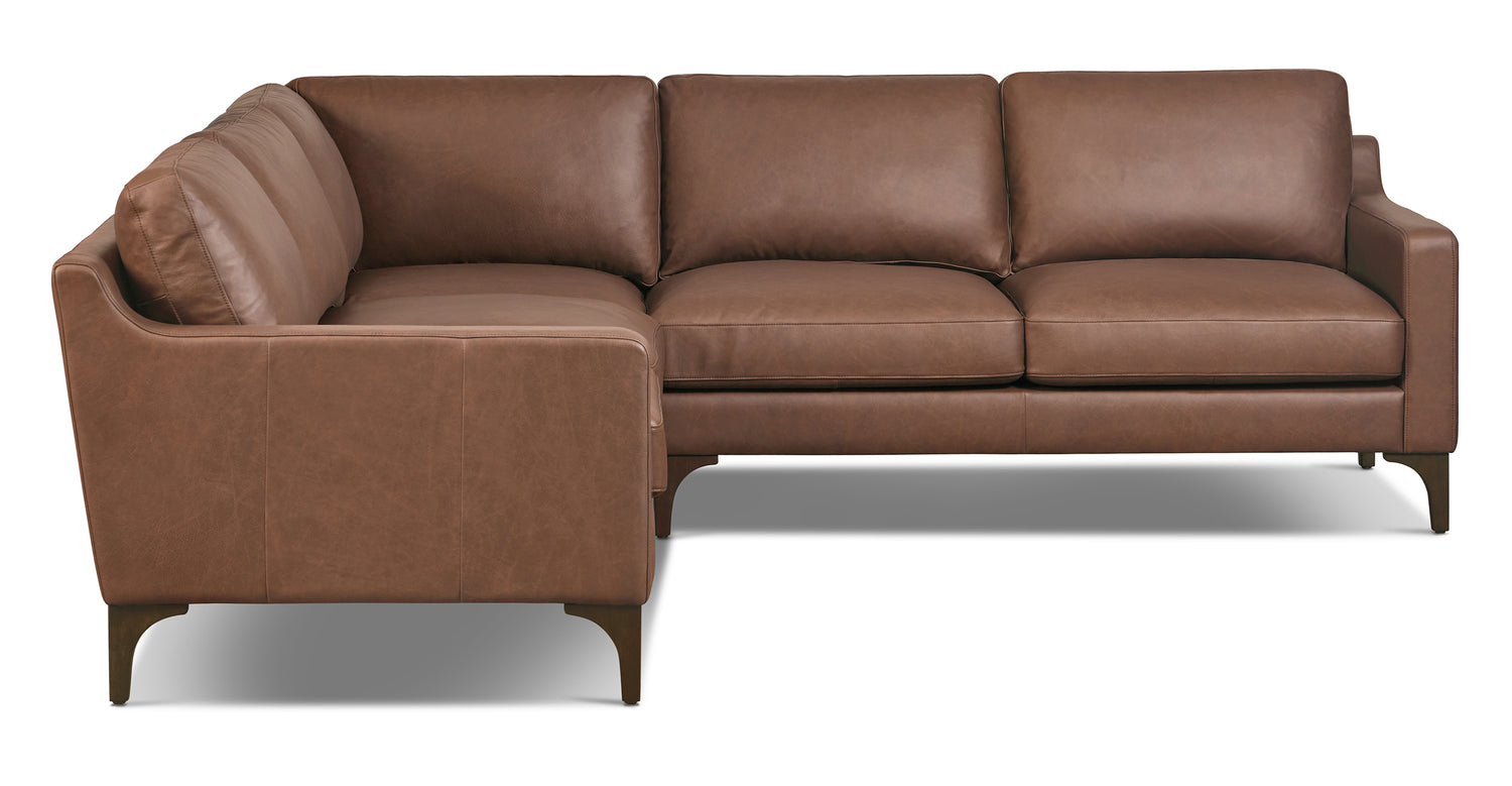 Sorrento Corner Sectional Caramel Brown