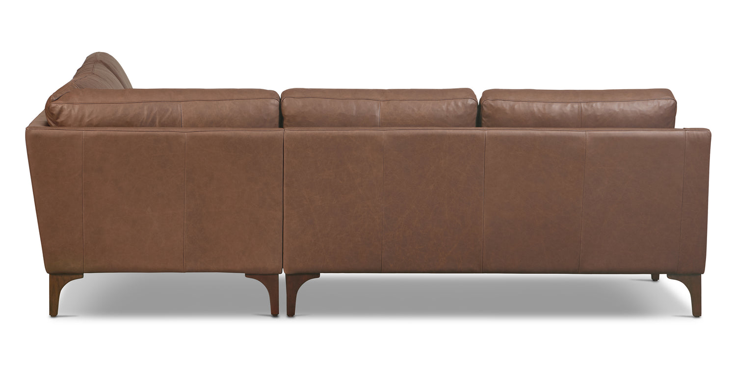 Sorrento Corner Sectional Caramel Brown