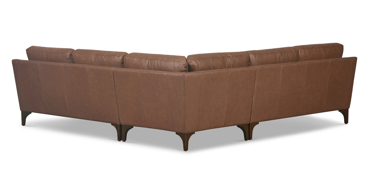 Sorrento Corner Sectional Caramel Brown