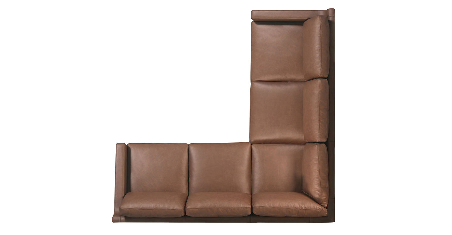 Sorrento Corner Sectional Caramel Brown