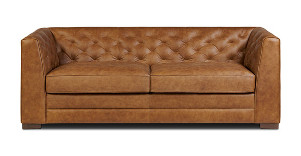 Essex 86" Leather Pull-Out Convertible Sleeper Sofa