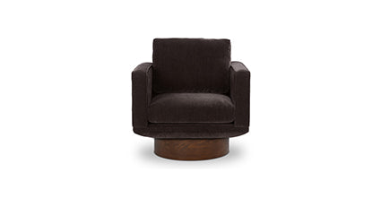 Nera Swivel Lounge Chair Collection, Ganache Brown