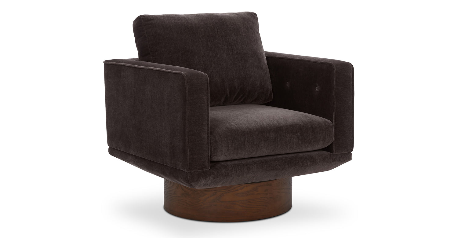 Nera Swivel Lounge Chair Ganache Brown