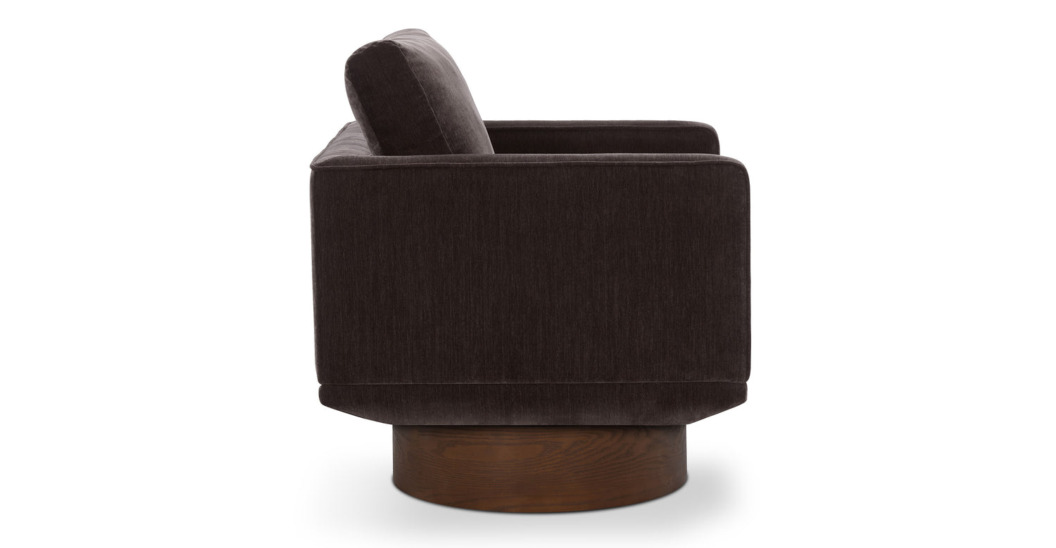 Nera Swivel Lounge Chair Ganache Brown