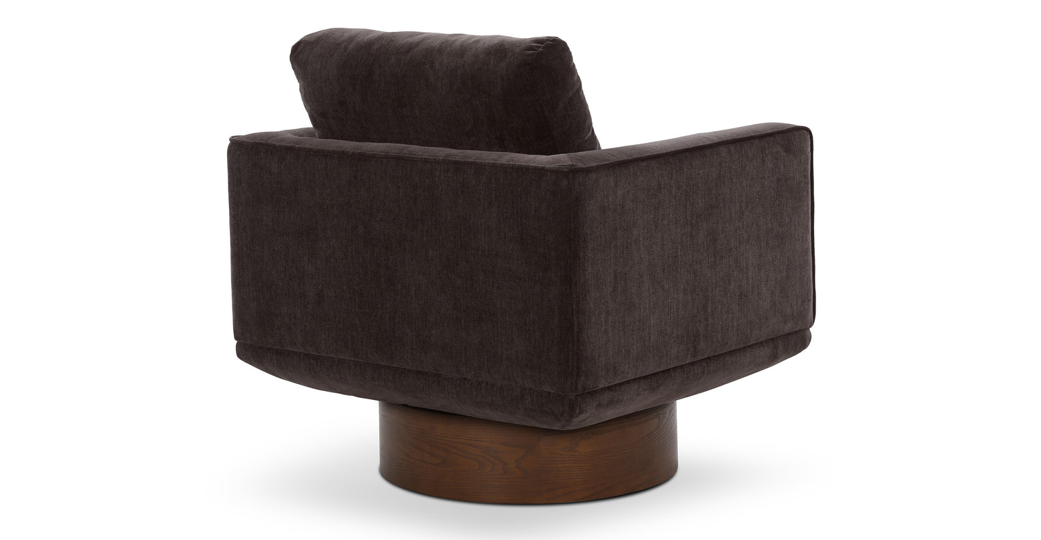 Nera Swivel Lounge Chair Ganache Brown