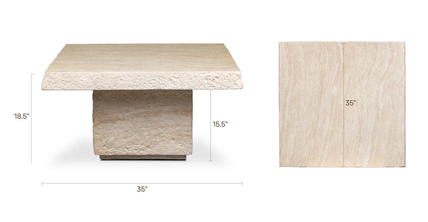 Travertine, dimensions