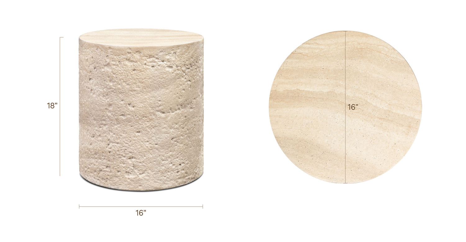 Travertine, dimensions