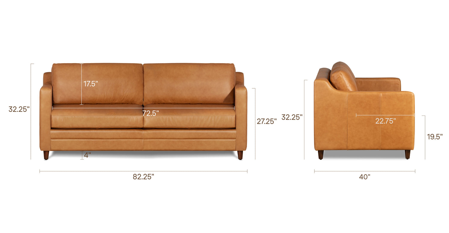 Harper Leather Pull-Out Convertible Sleeper Sofa (82