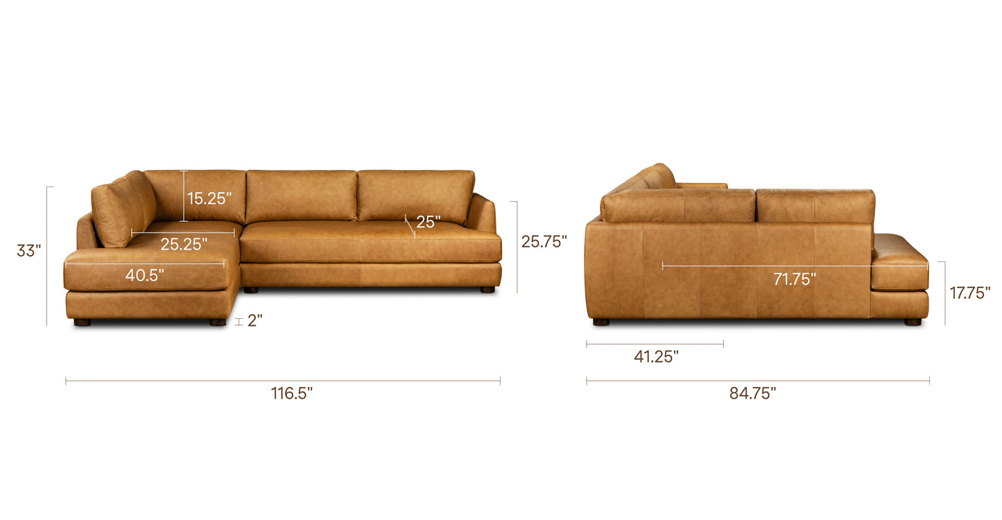 Cognac Tan, dimensions