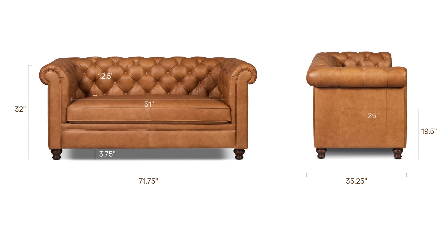 Cognac Tan, dimensions