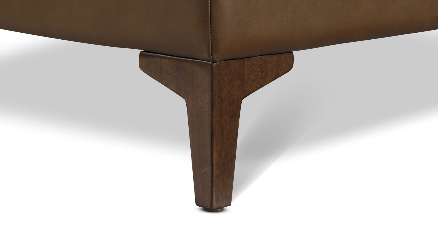Essex Leather Ottoman 2.0 Cocoa Brown