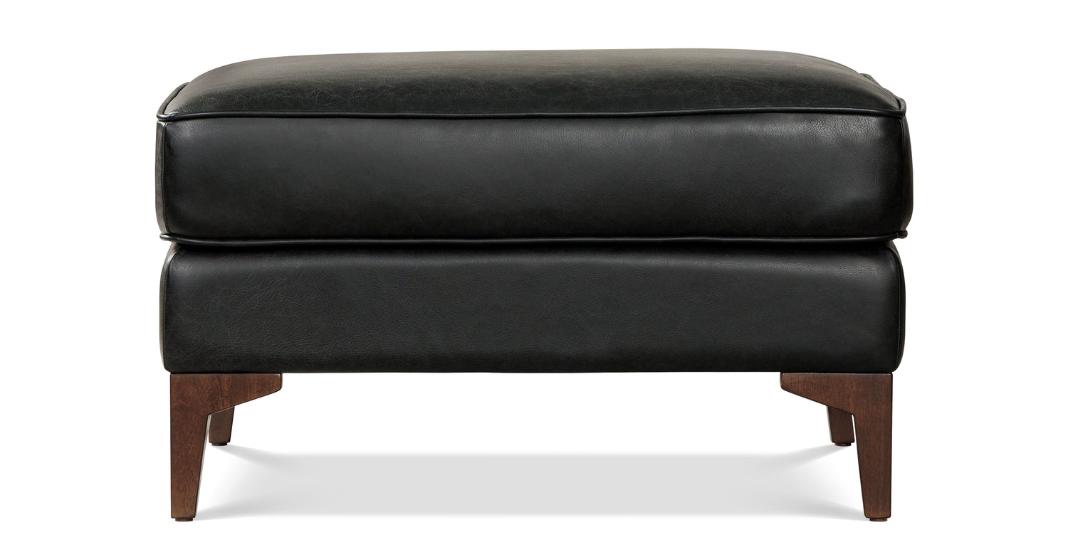 Essex Leather Ottoman 2.0 Onyx Black