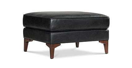 Essex Leather Ottoman 2.0 Collection, Onyx Black