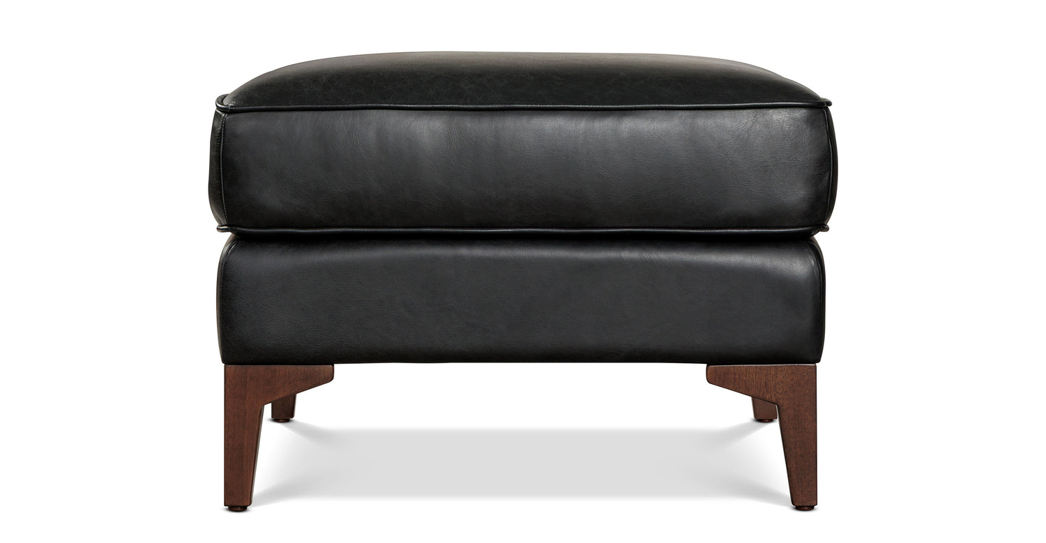Essex Leather Ottoman 2.0 Onyx Black