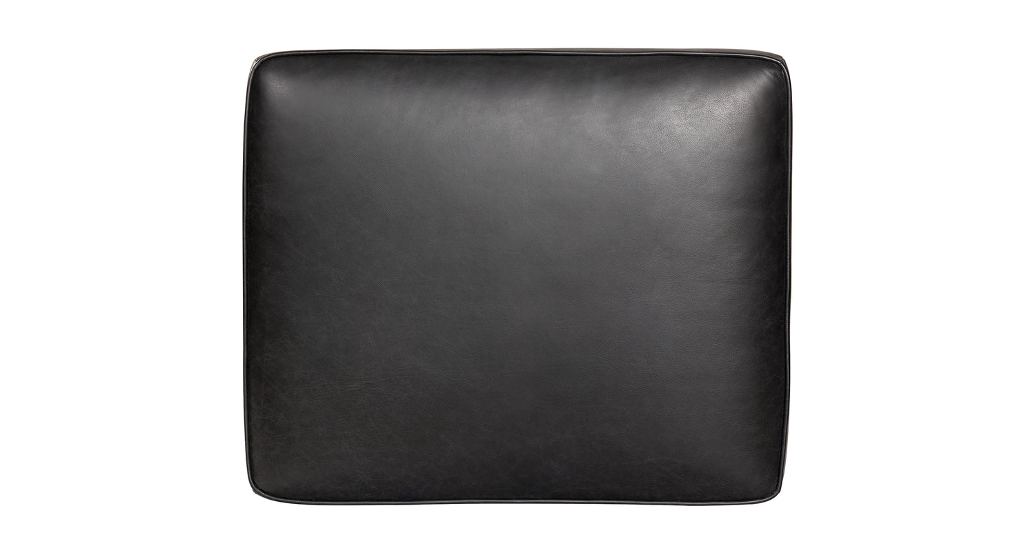 Essex Leather Ottoman 2.0 Onyx Black