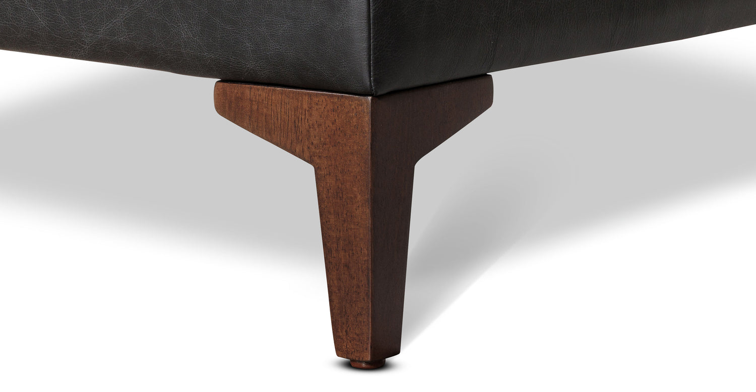 Essex Leather Ottoman 2.0 Onyx Black