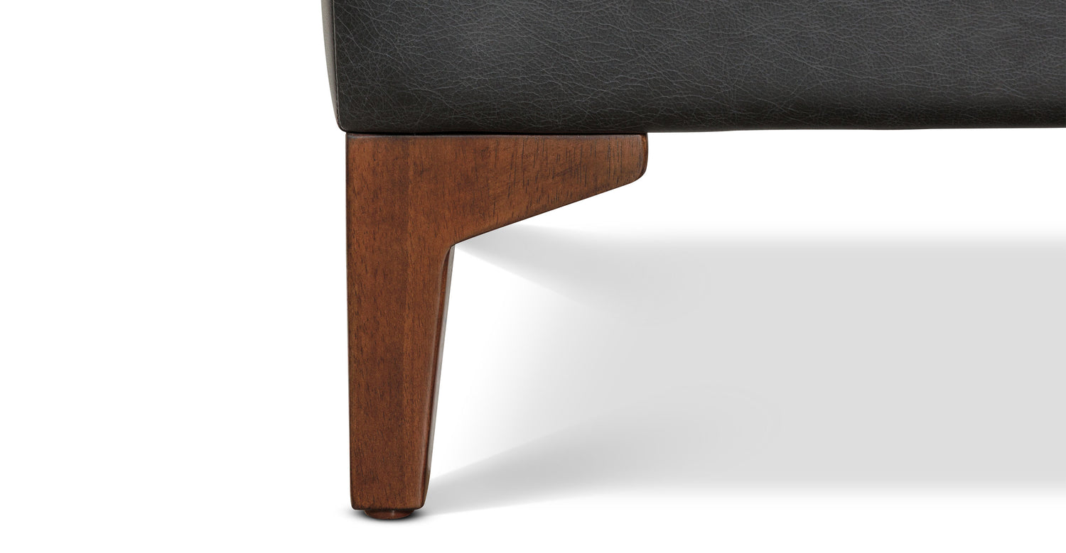 Essex Leather Ottoman 2.0 Onyx Black