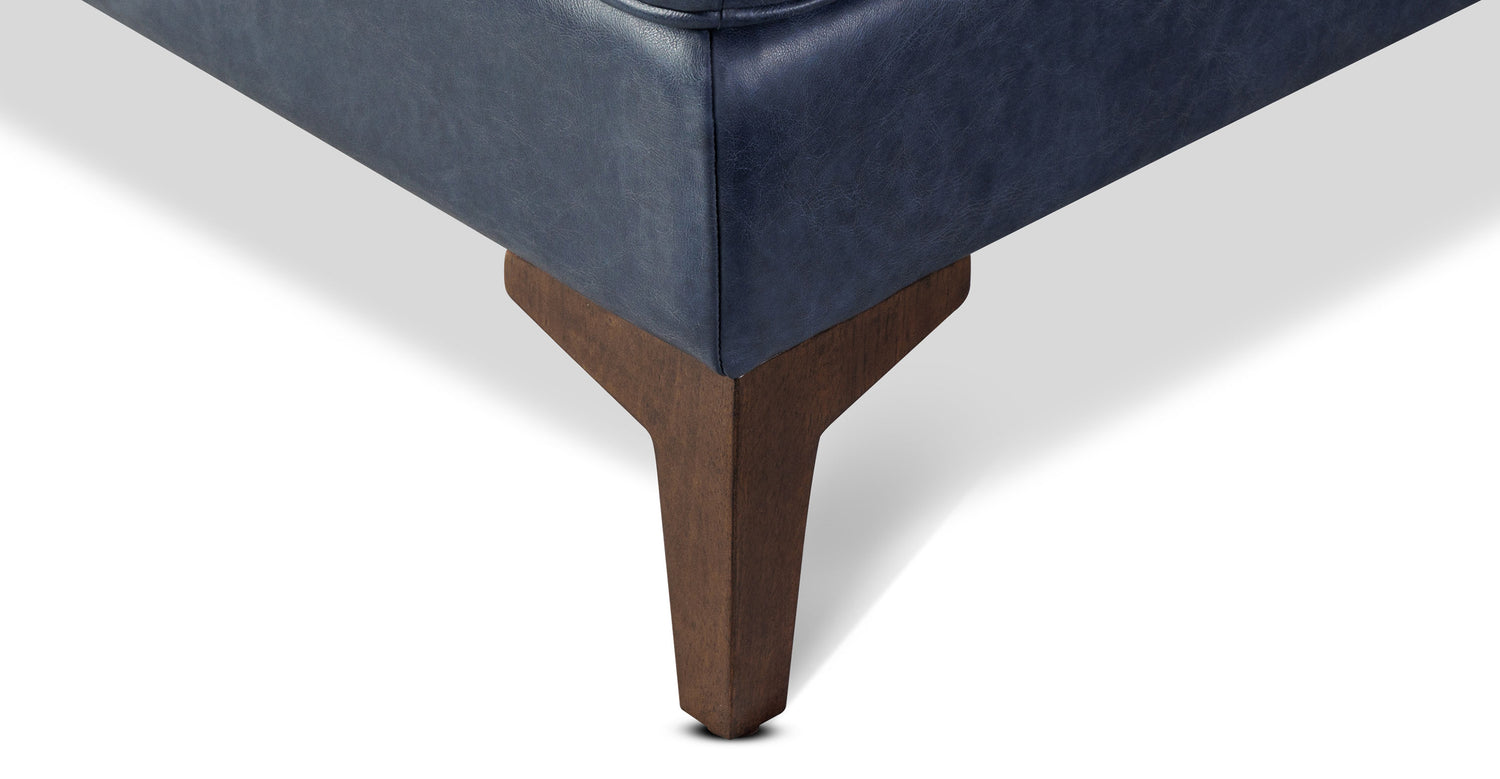 Essex Leather Ottoman 2.0 Midnight Blue