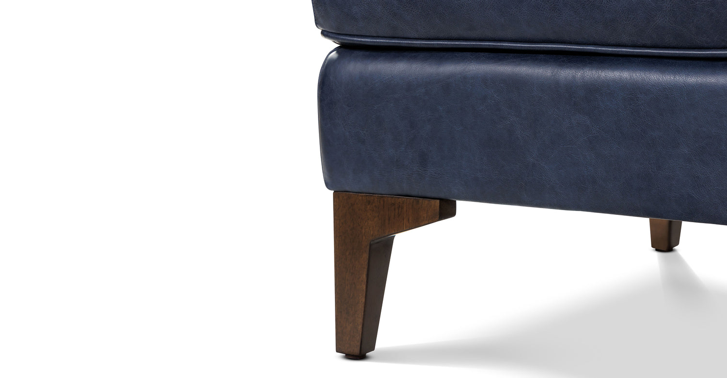 Essex Leather Ottoman 2.0 Midnight Blue