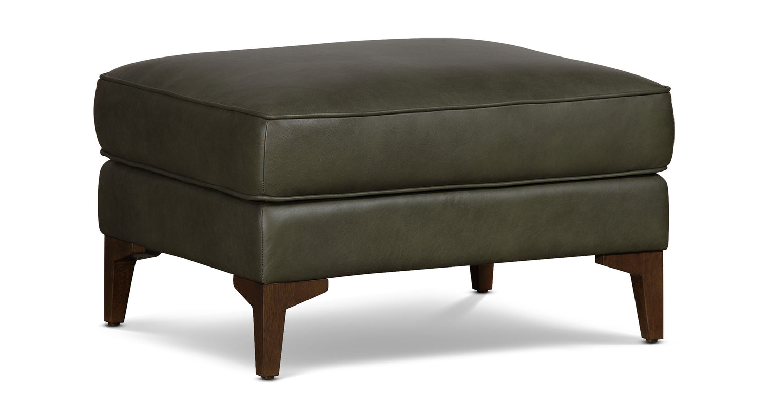 Essex Leather Ottoman 2.0 Olivine Green