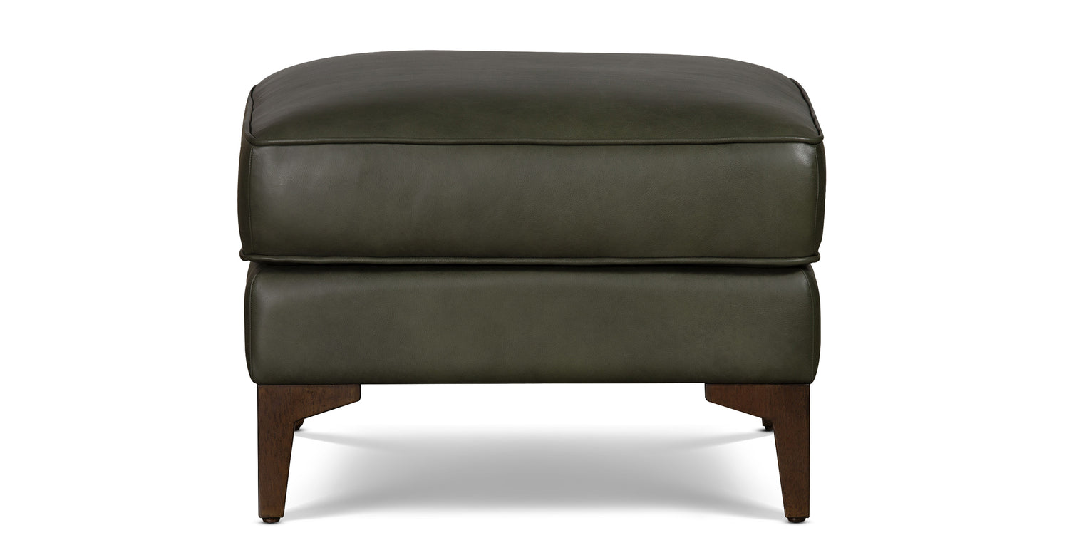 Essex Leather Ottoman 2.0 Olivine Green