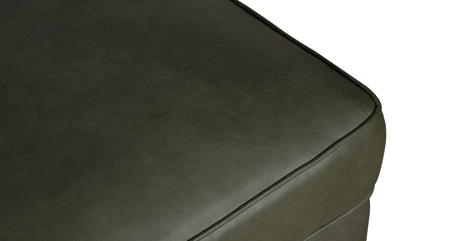 Essex Leather Ottoman 2.0 Olivine Green