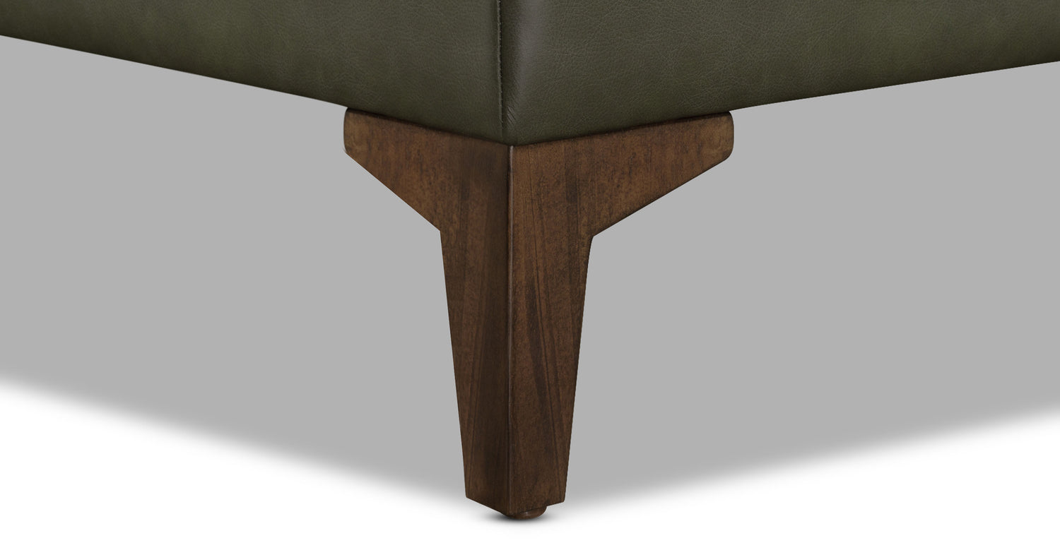 Essex Leather Ottoman 2.0 Olivine Green