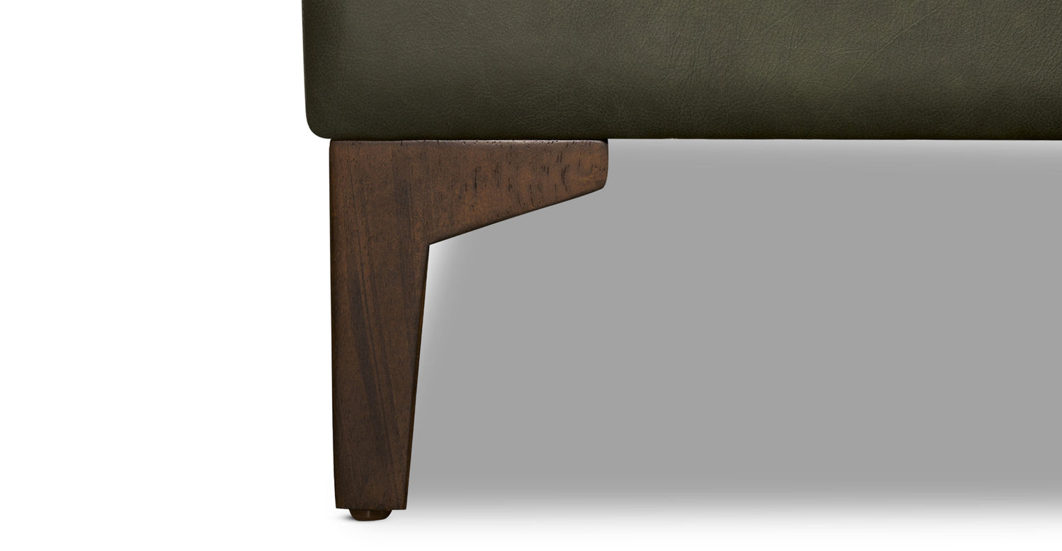 Essex Leather Ottoman 2.0 Olivine Green