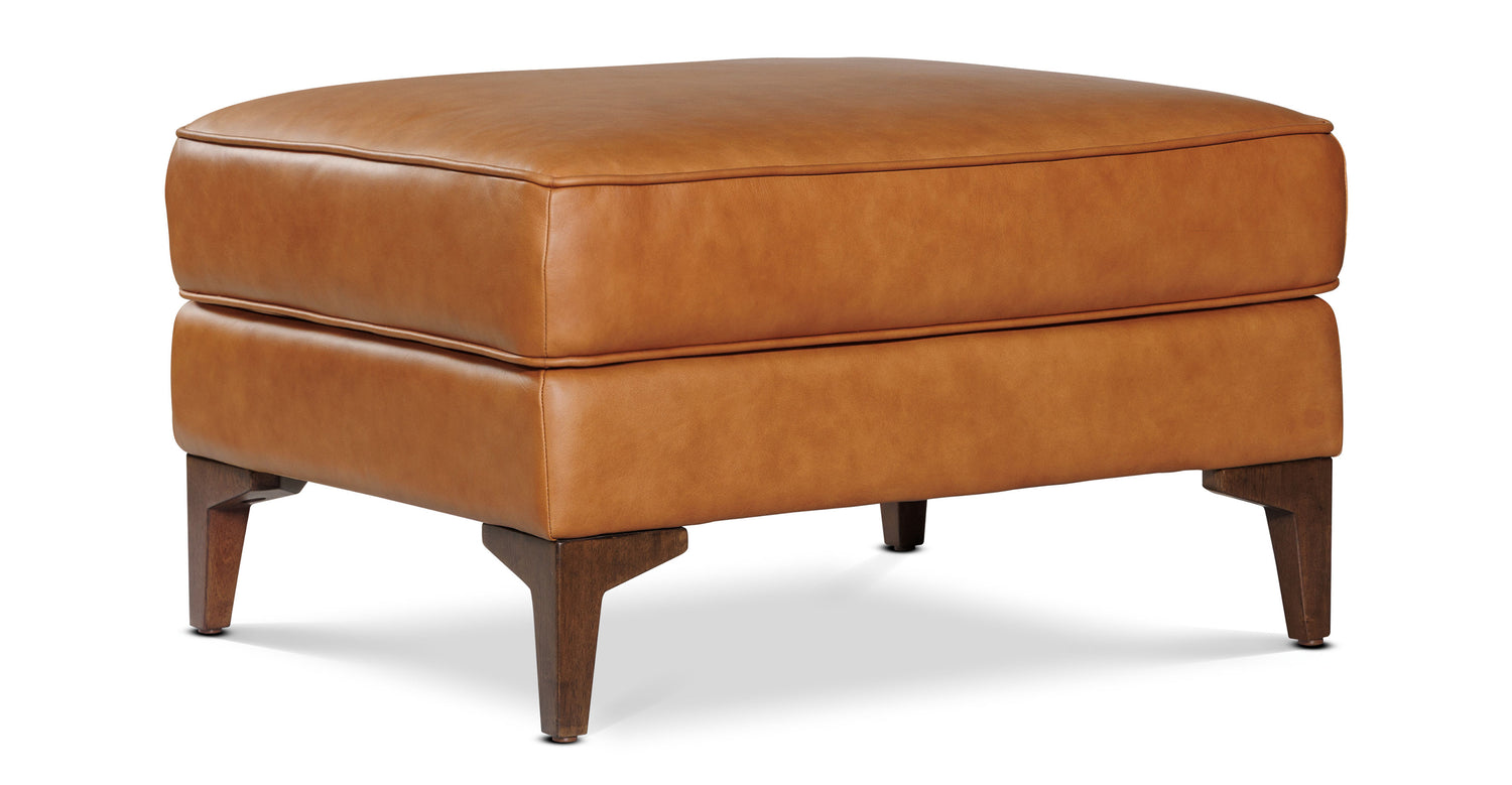 Essex Leather Ottoman 2.0 Cognac Tan