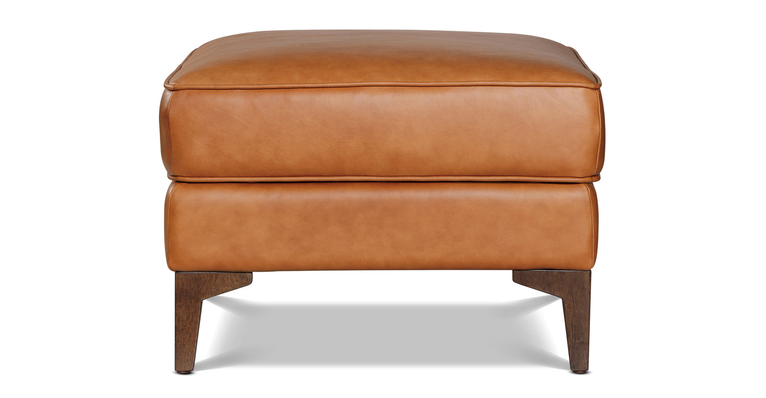 Essex Leather Ottoman 2.0 Cognac Tan