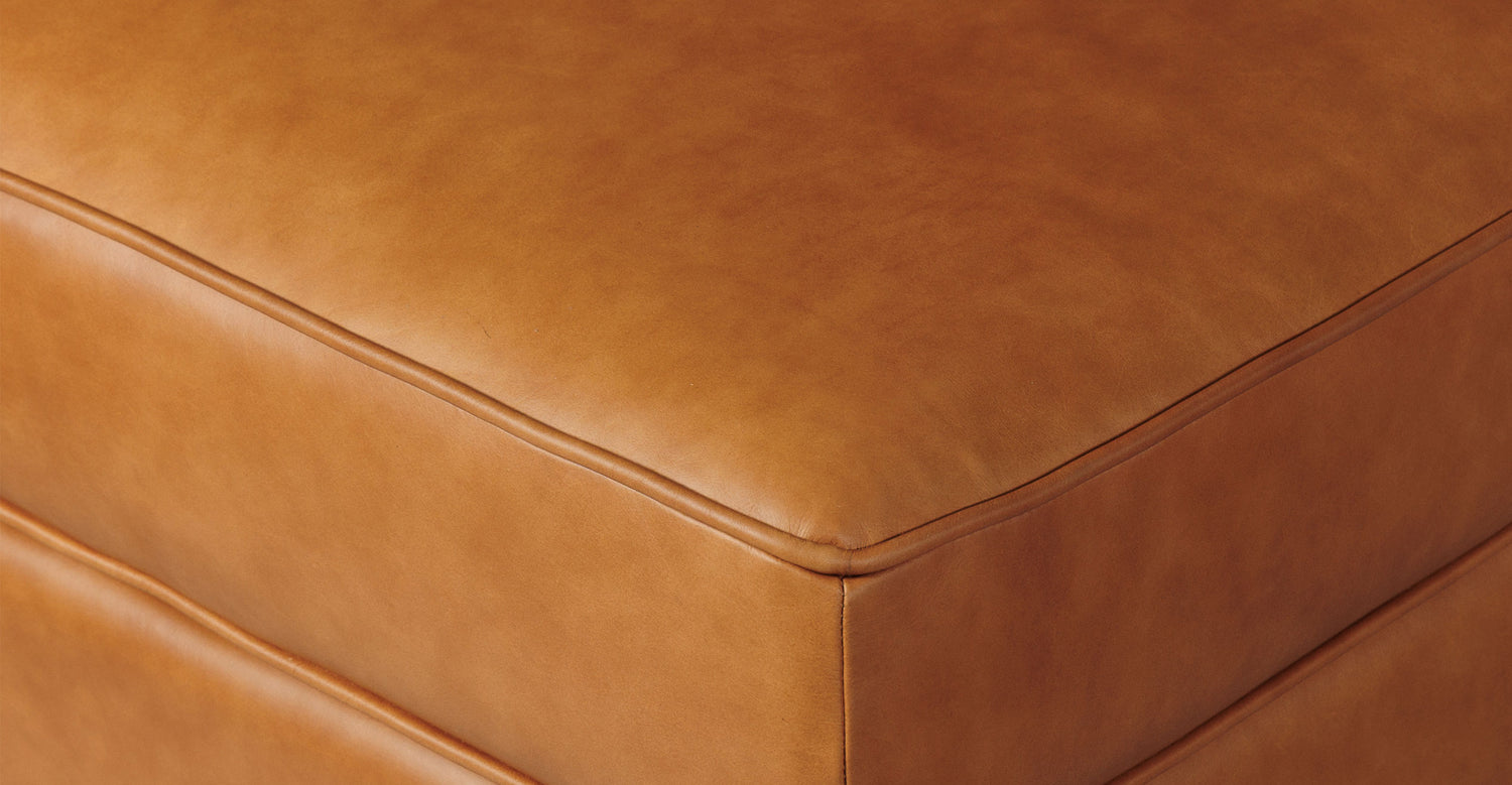 Essex Leather Ottoman 2.0 Cognac Tan