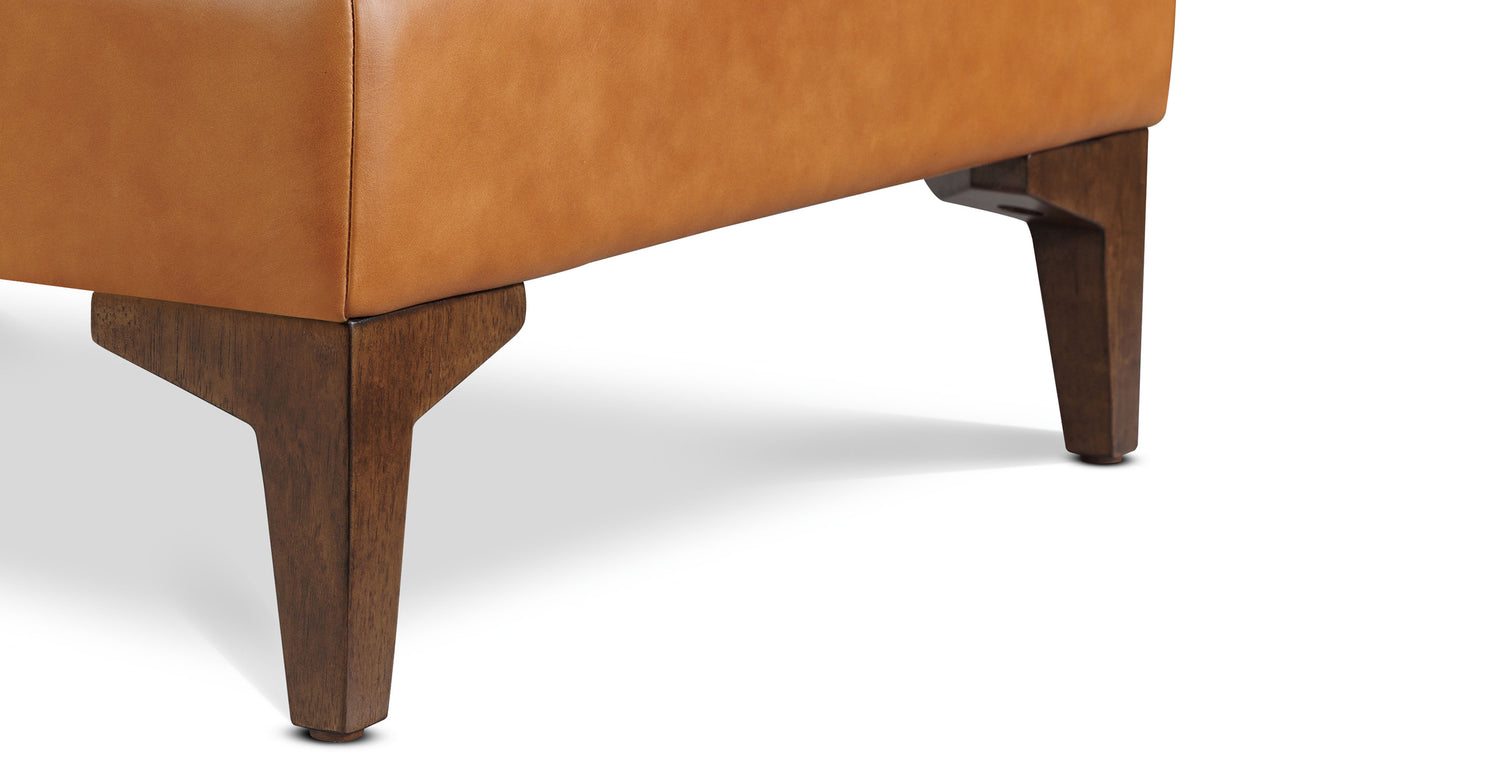 Essex Leather Ottoman 2.0 Cognac Tan
